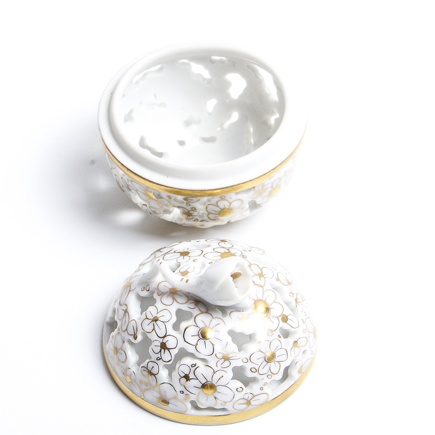 Vintage Herend Hungary Hand Painted Trinket Box