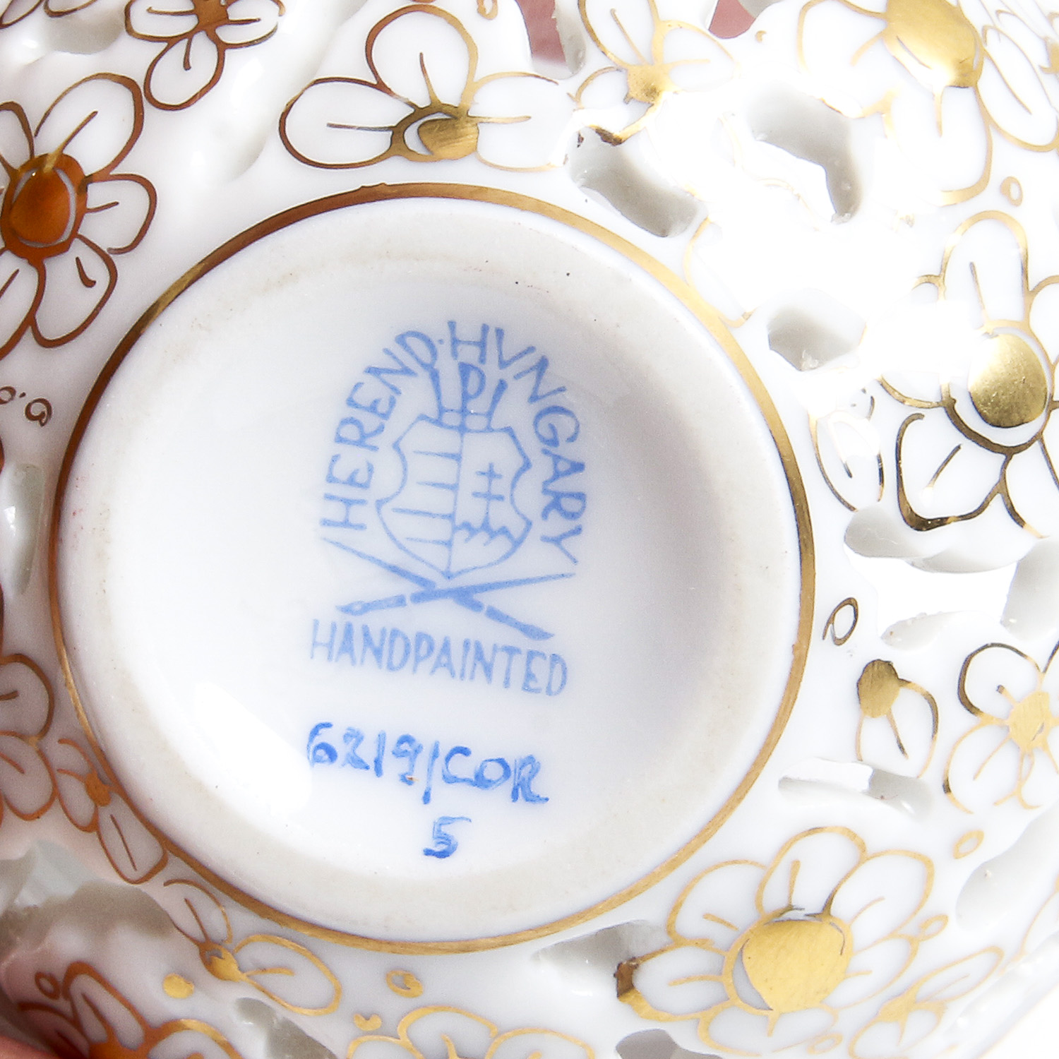 Vintage Herend Hungary Hand Painted Trinket Box