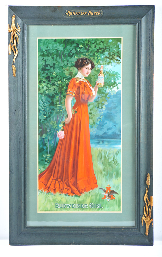 Vintage Anheuser-Busch Budweiser Girl Advertisement Print