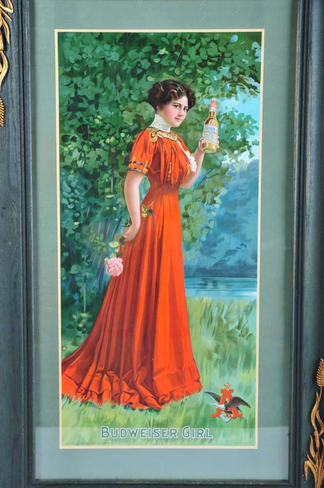 Vintage Anheuser-Busch Budweiser Girl Advertisement Print