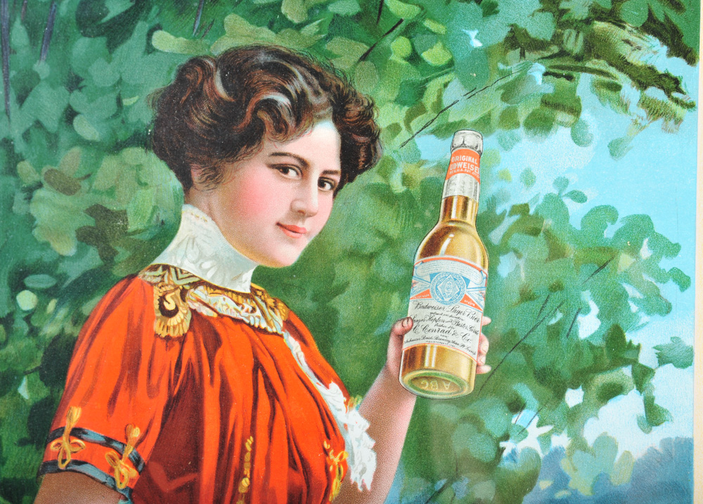 Vintage Anheuser-Busch Budweiser Girl Advertisement Print