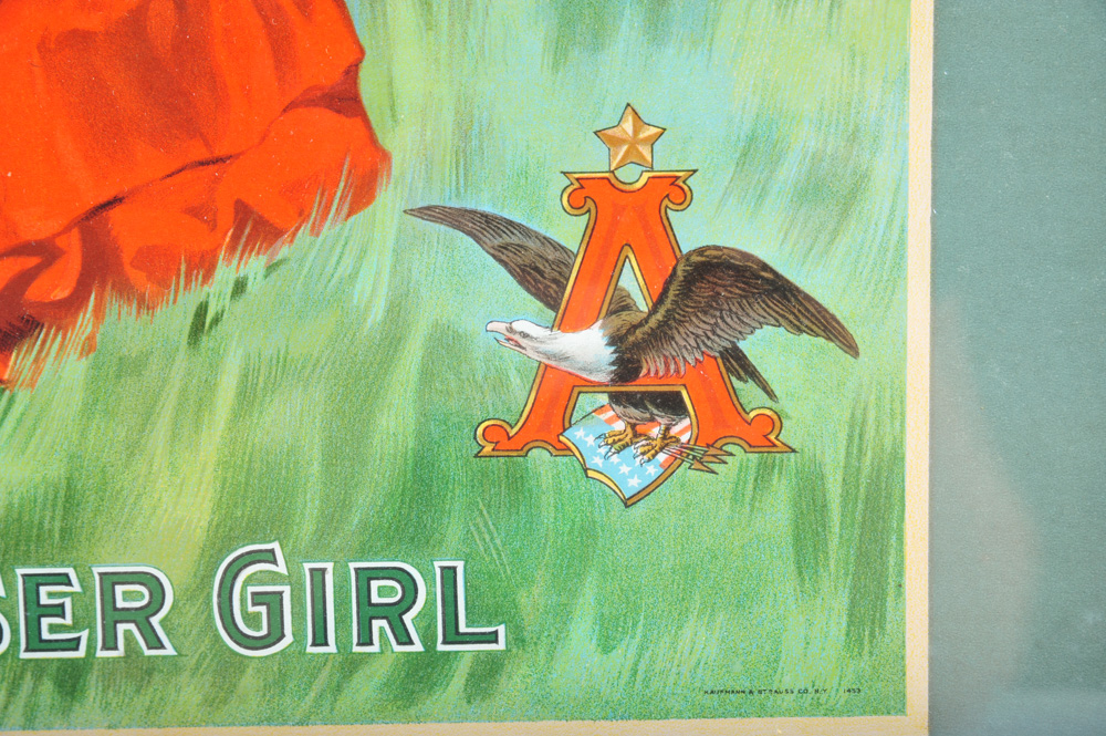 Vintage Anheuser-Busch Budweiser Girl Advertisement Print