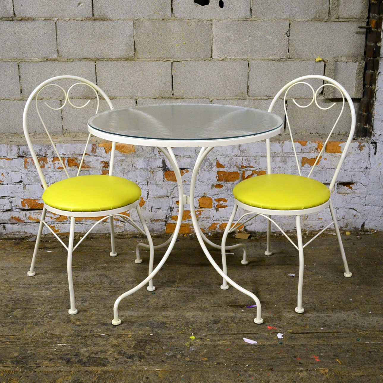 Set of Contemporary Outdoor Cafe Table and Chairs