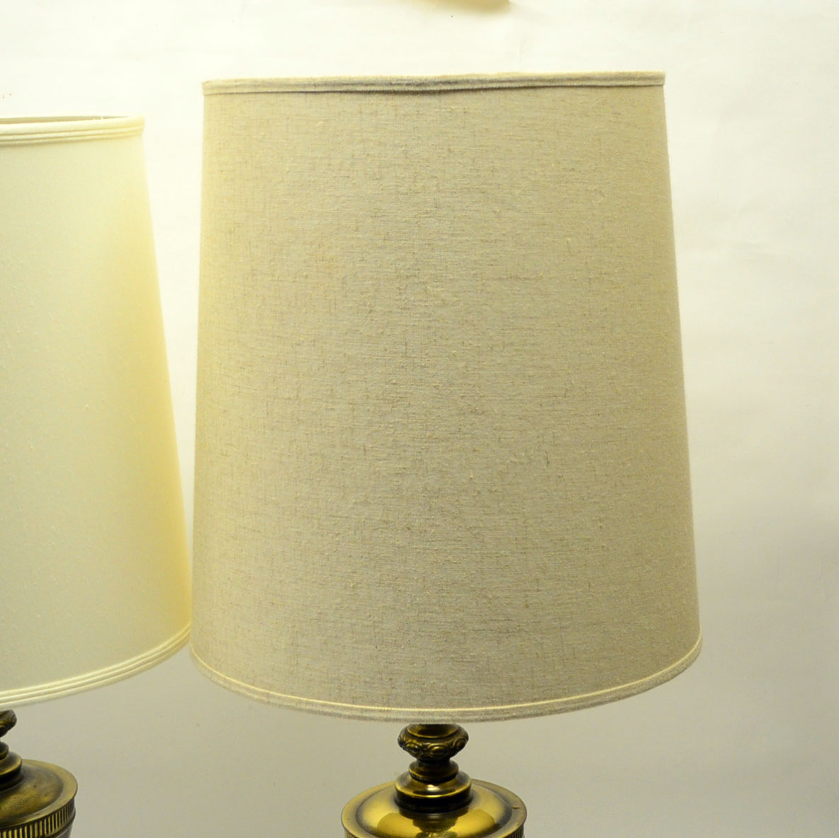 Pair of Antiqued Brass Hollywood Regency Table Lamps