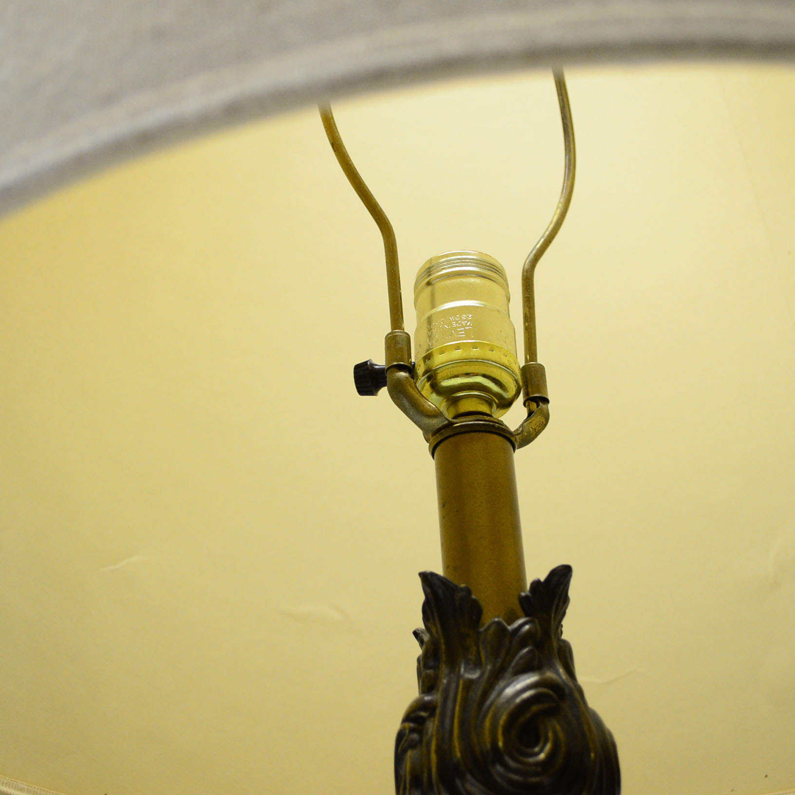 Pair of Antiqued Brass Hollywood Regency Table Lamps