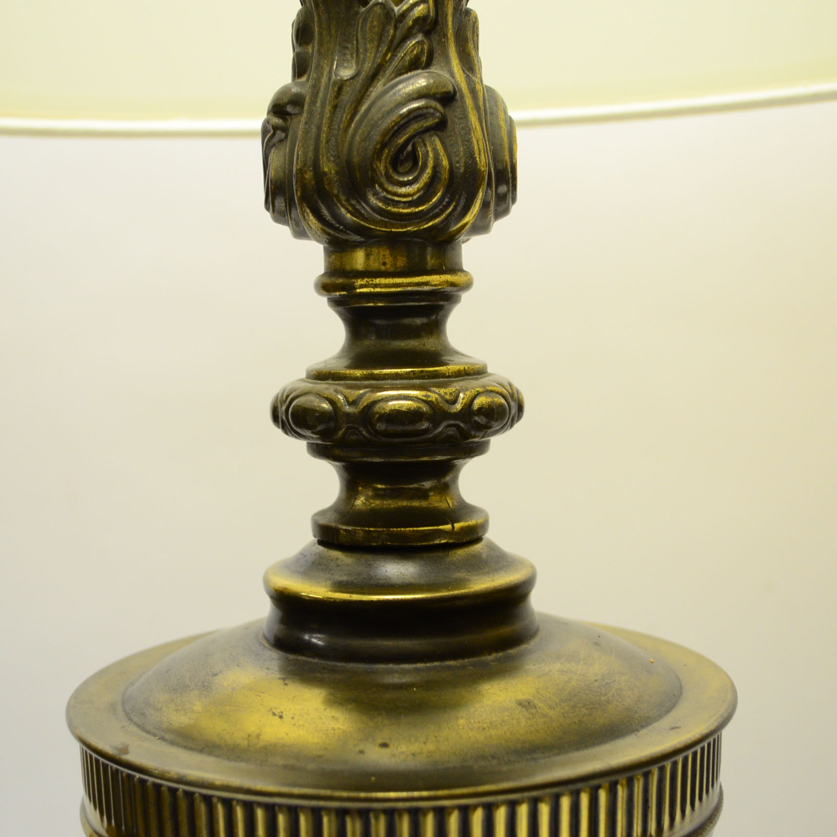 Pair of Antiqued Brass Hollywood Regency Table Lamps