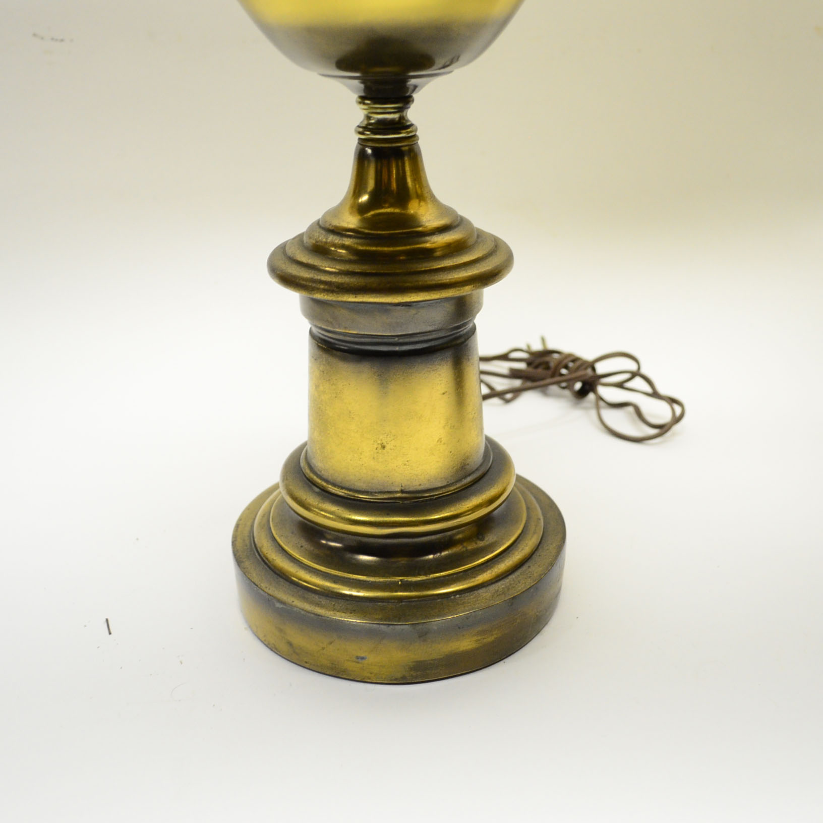 Pair of Antiqued Brass Hollywood Regency Table Lamps