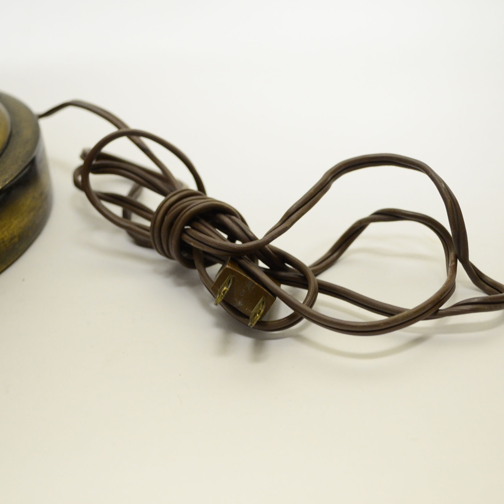 Pair of Antiqued Brass Hollywood Regency Table Lamps