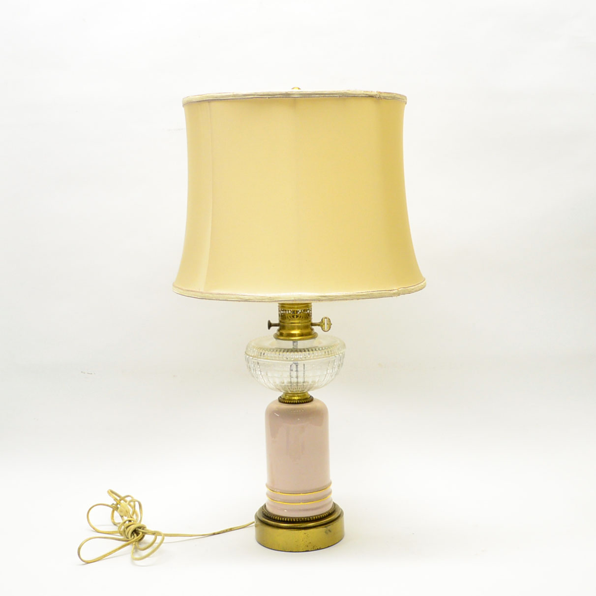 Glass and Ceramic Vintage Table Lamp