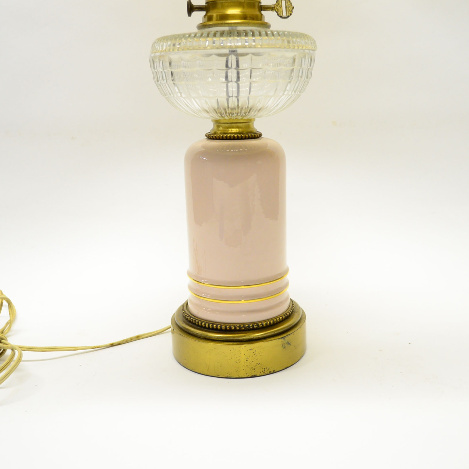 Glass and Ceramic Vintage Table Lamp