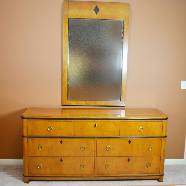 National Mt. Airy Furniture Biedermeier Style Dresser and MIrror