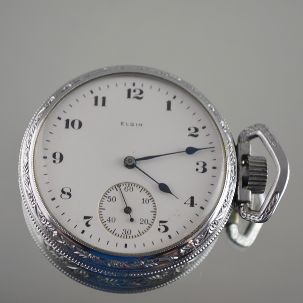 1920 Elgin Nickel Plated Pocket Watch