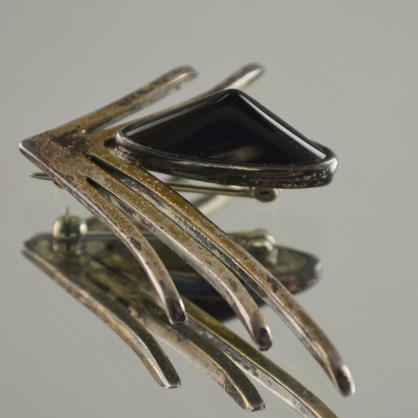 Sterling Silver 925 Brooch and Earrings and Base Metal Dangle Earrings