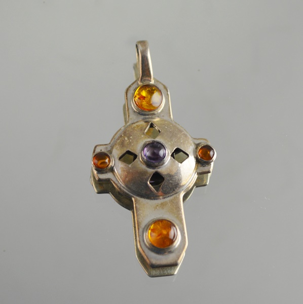 Sterling Silver 925 Bangle and Cross Pendant