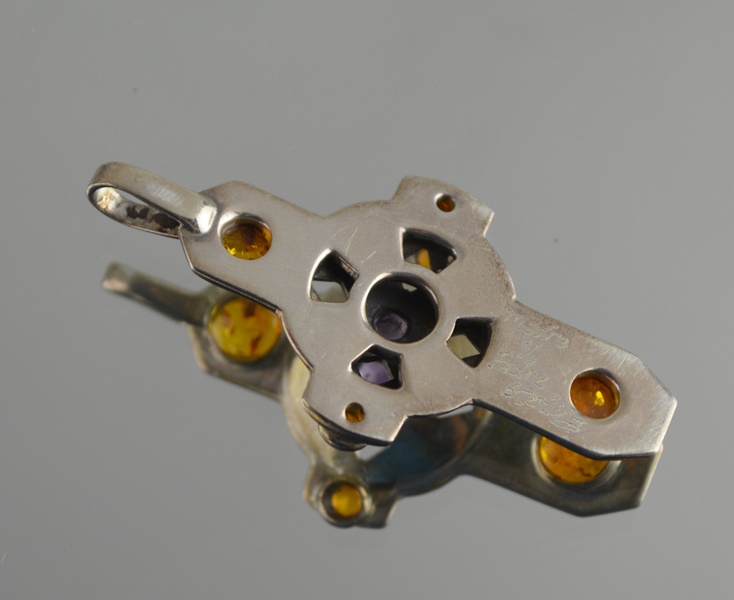 Sterling Silver 925 Bangle and Cross Pendant