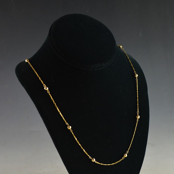 14K Yellow Gold Figaro Chain Necklace