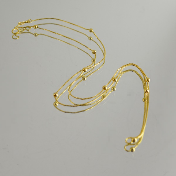 14K Yellow Gold Necklace With Bead Spacers