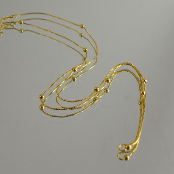 14K Yellow Gold Necklace With Bead Spacers