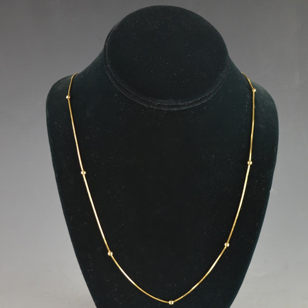 14K Yellow Gold Necklace With Bead Spacers
