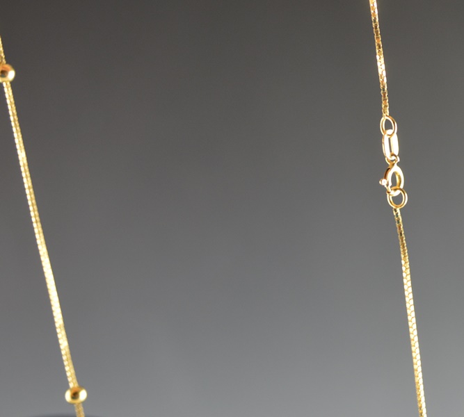 14K Yellow Gold Necklace With Bead Spacers