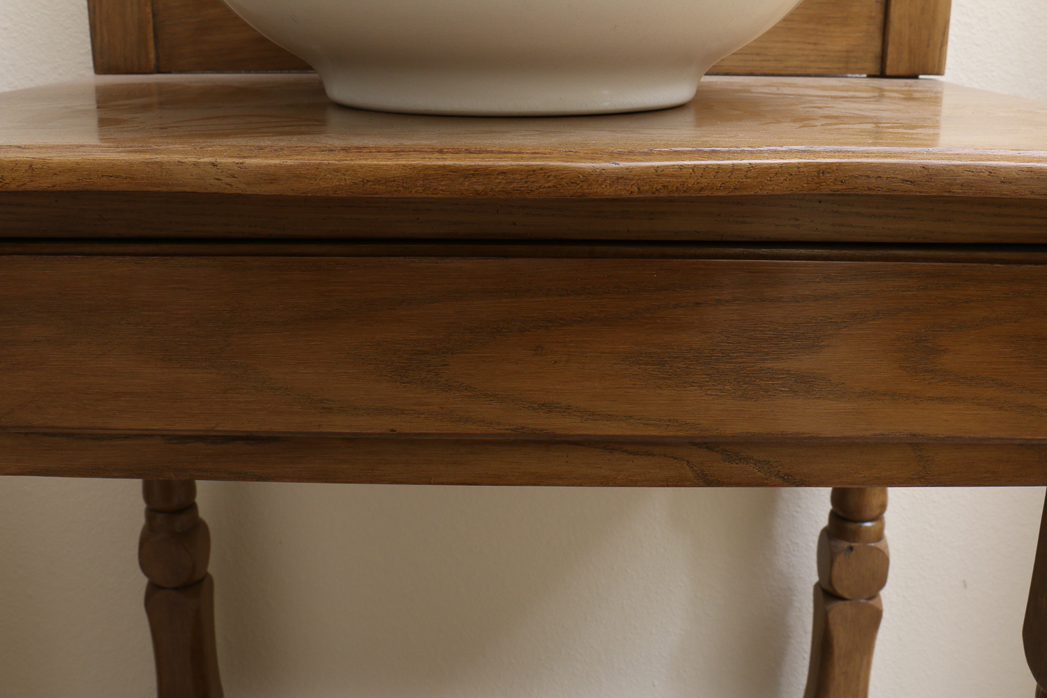 Antique Oak Wash Stand with Ceramic Basin