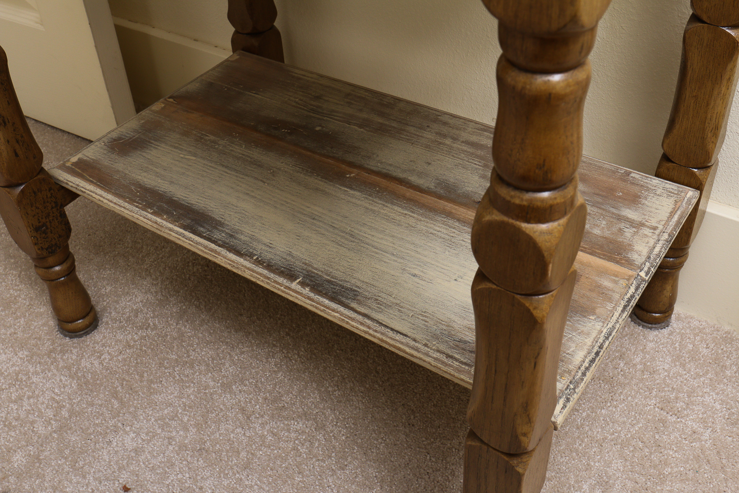 Antique Oak Wash Stand with Ceramic Basin