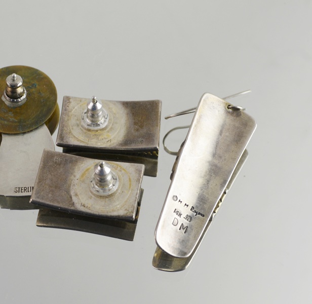 Sterling Silver Brooches and Earrings and Some Metal