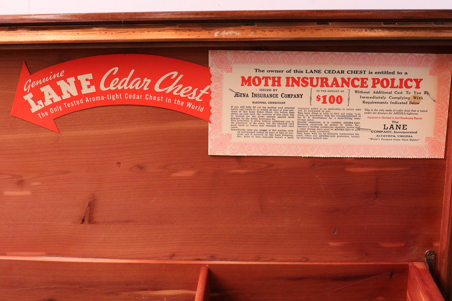 Vintage Lane Cedar Chest and Jewelry Box