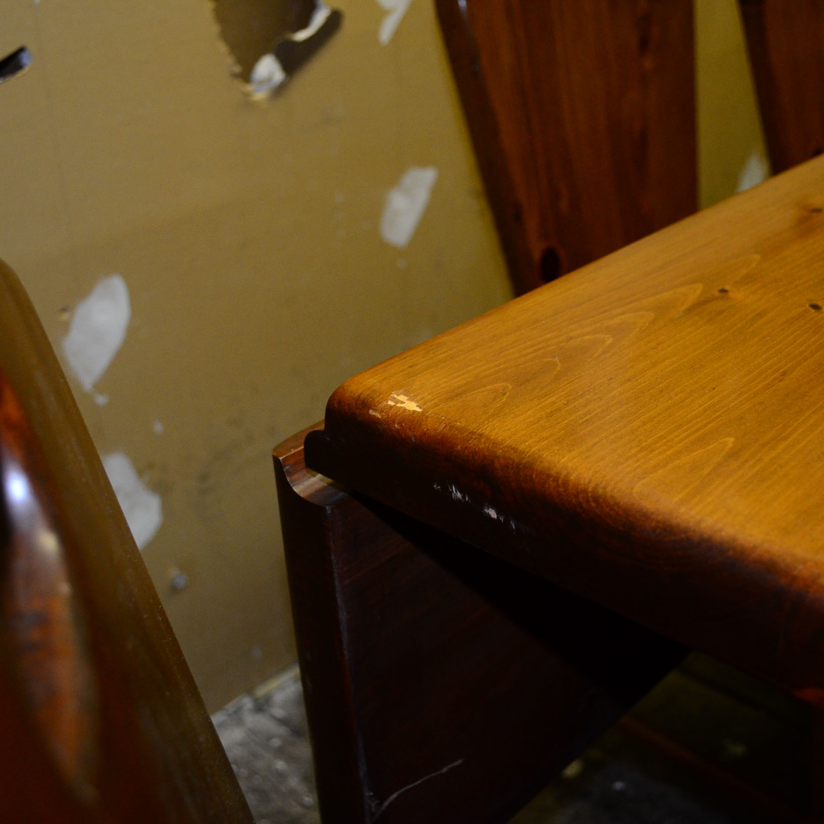 Smith & Drake Co. Drop Leaf Trestle Dining Table and Chairs