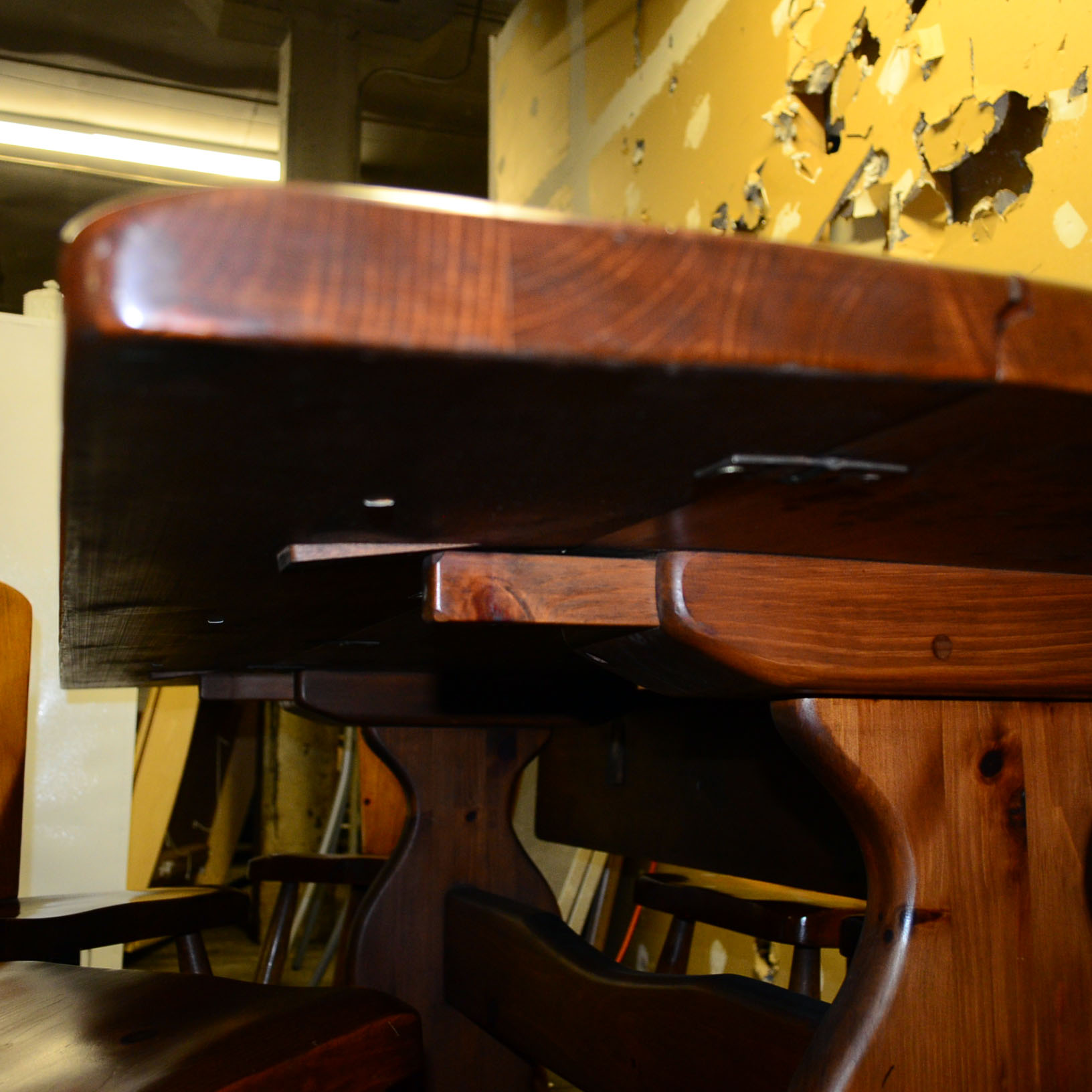 Smith & Drake Co. Drop Leaf Trestle Dining Table and Chairs