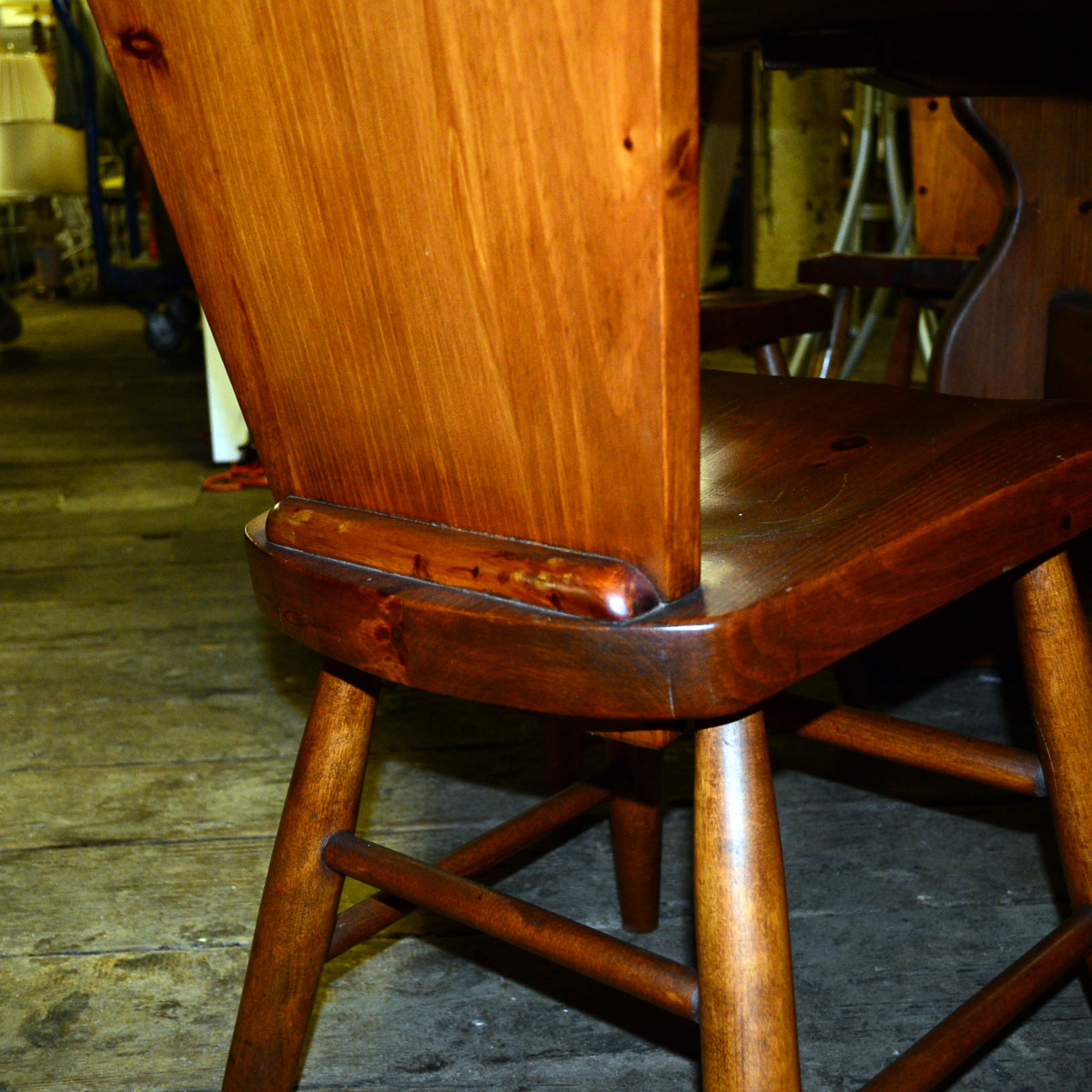 Smith & Drake Co. Drop Leaf Trestle Dining Table and Chairs