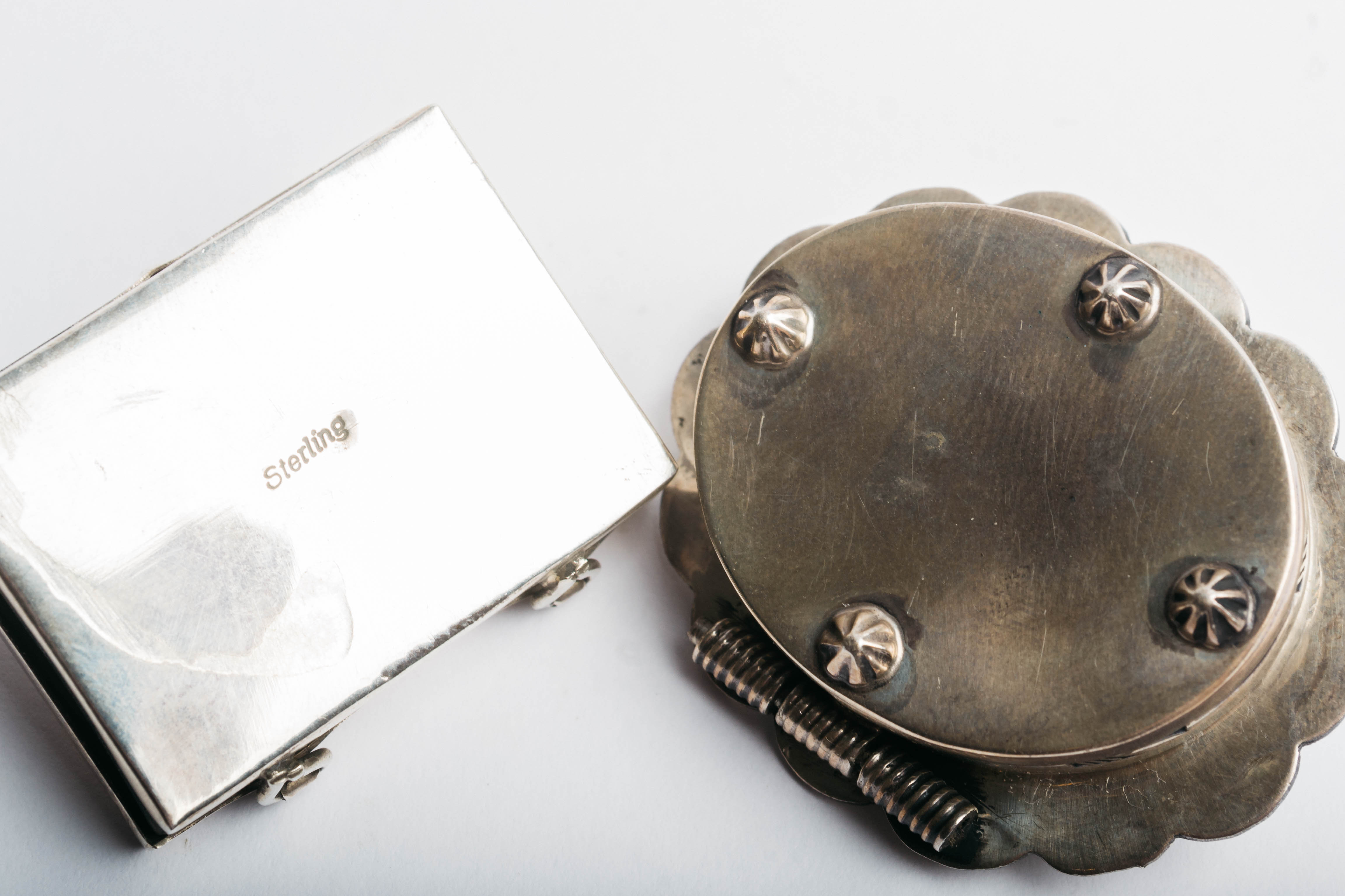 Sterling Silver and Turquoise Pill Boxes