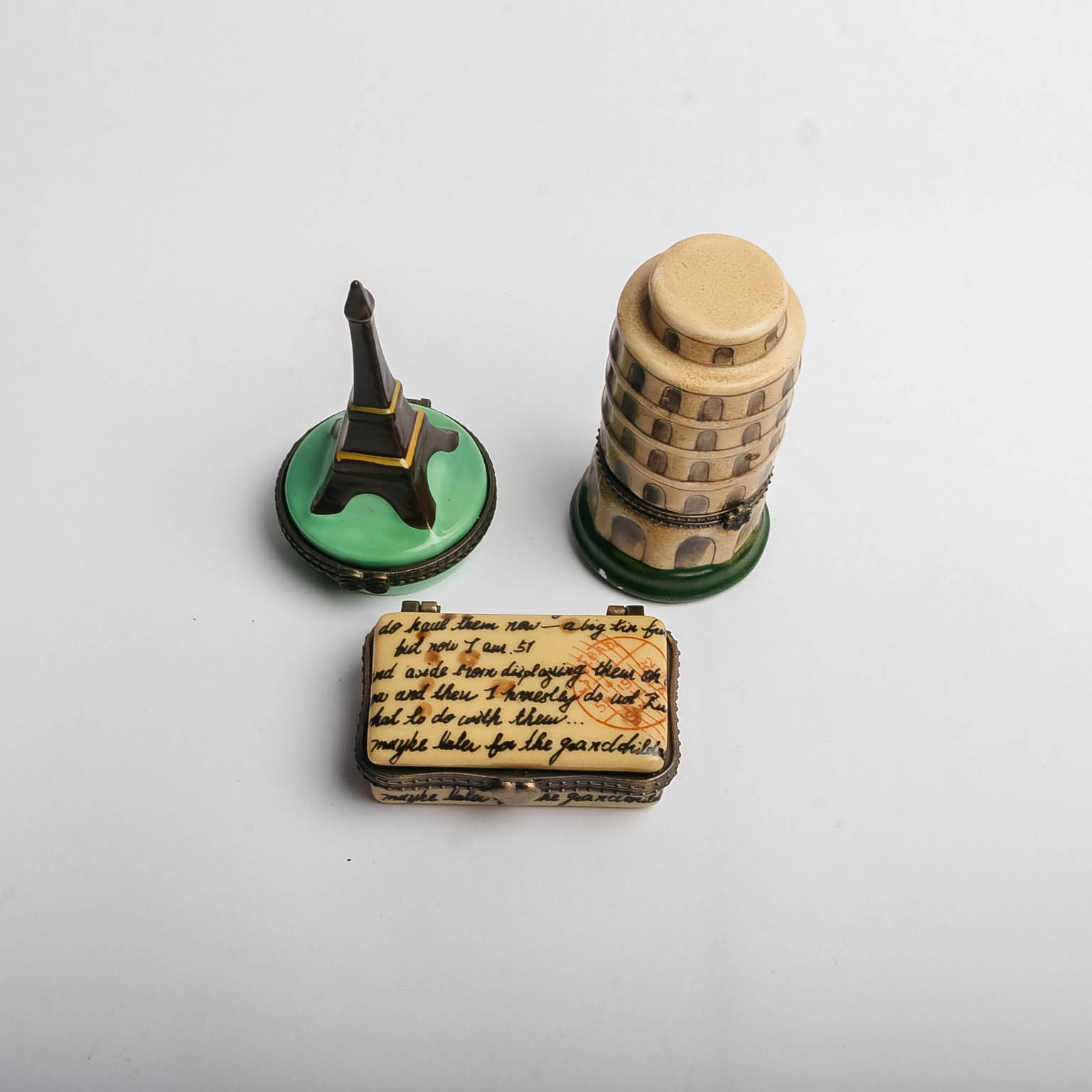 Trio of Travel-Themed Collectible Trinket Boxes