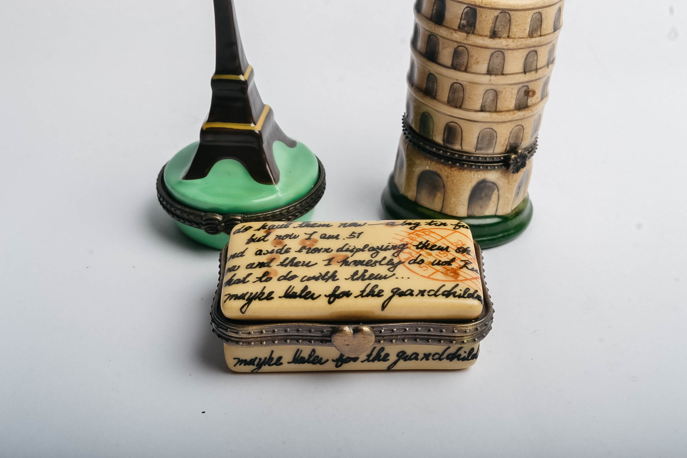 Trio of Travel-Themed Collectible Trinket Boxes
