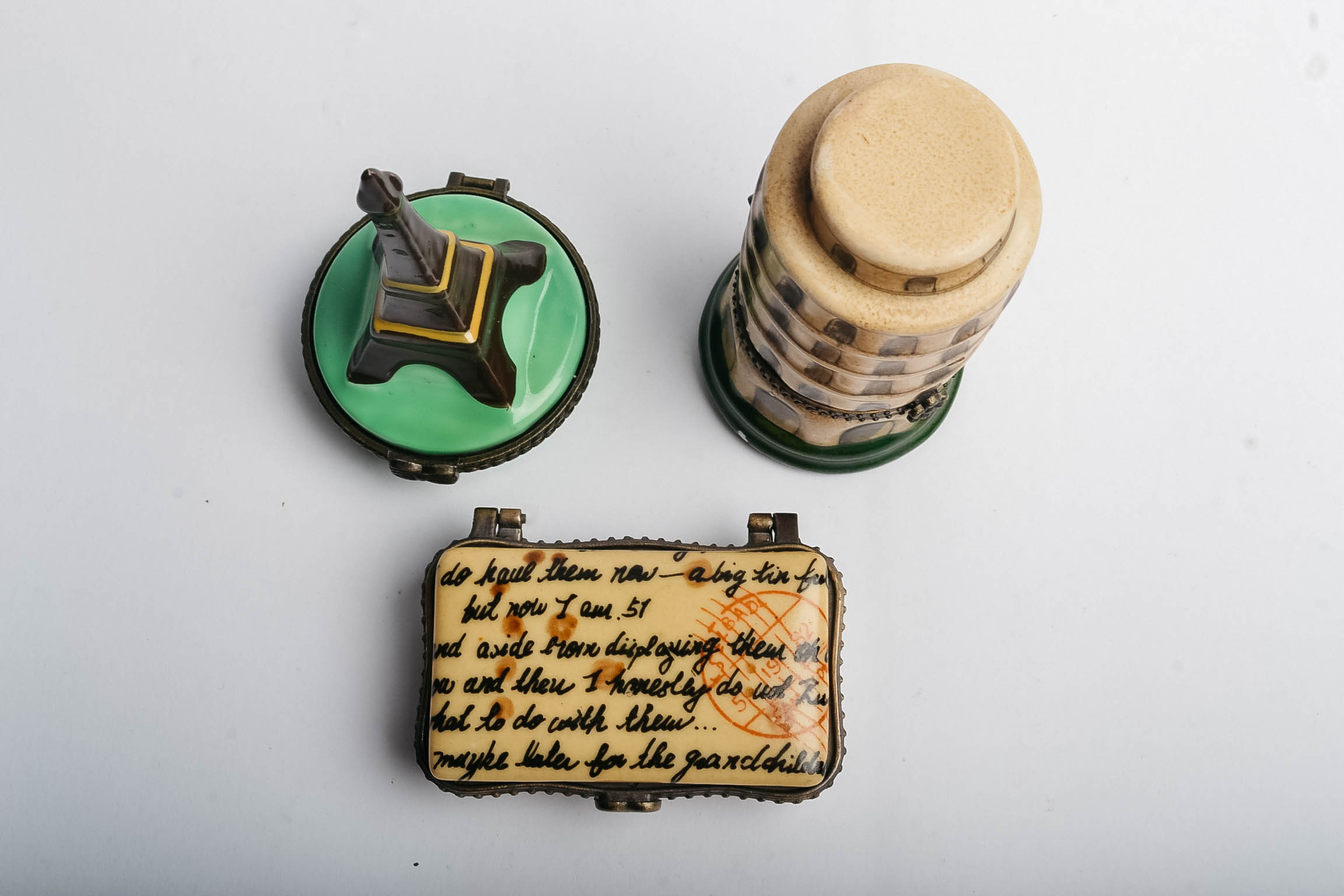 Trio of Travel-Themed Collectible Trinket Boxes