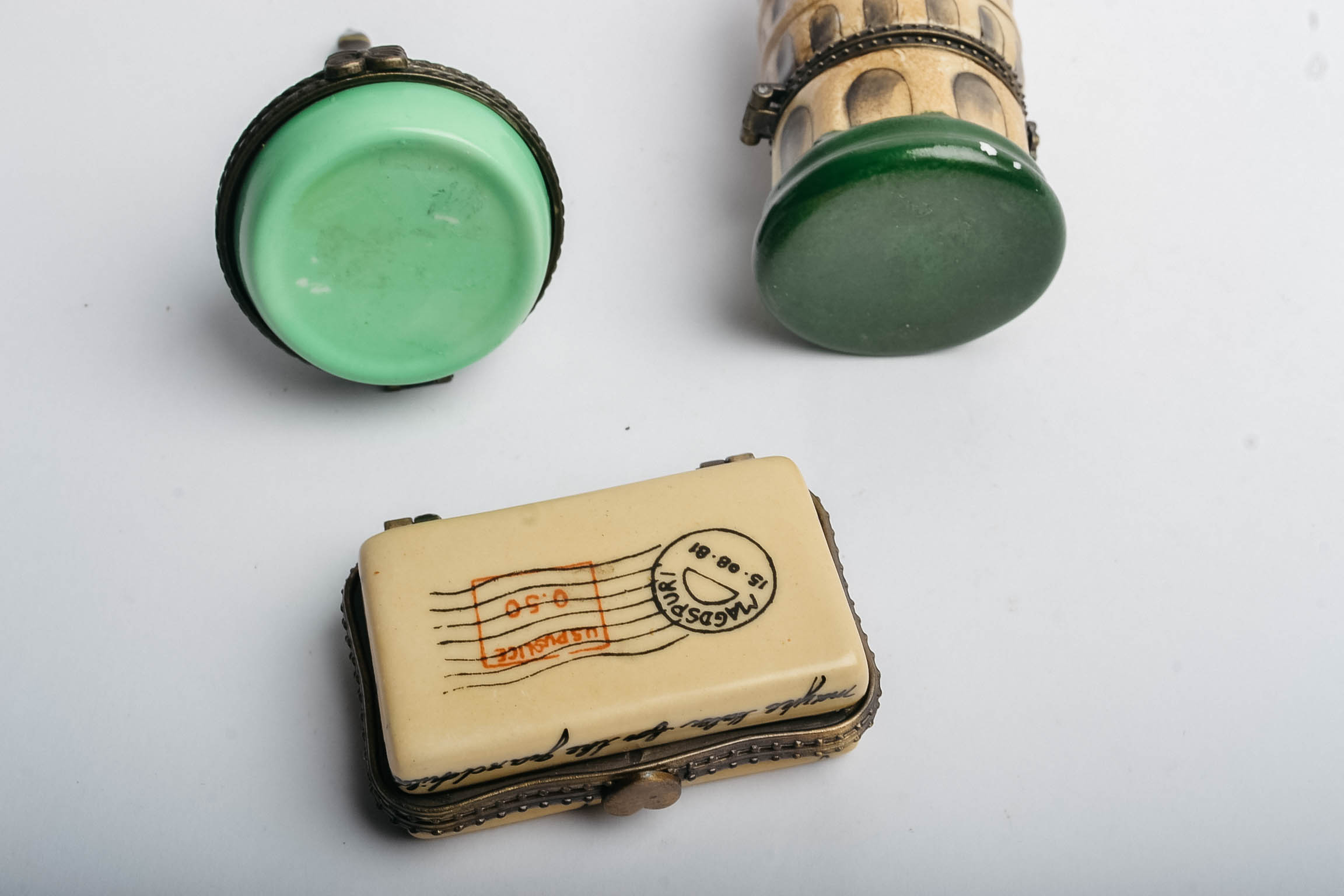 Trio of Travel-Themed Collectible Trinket Boxes