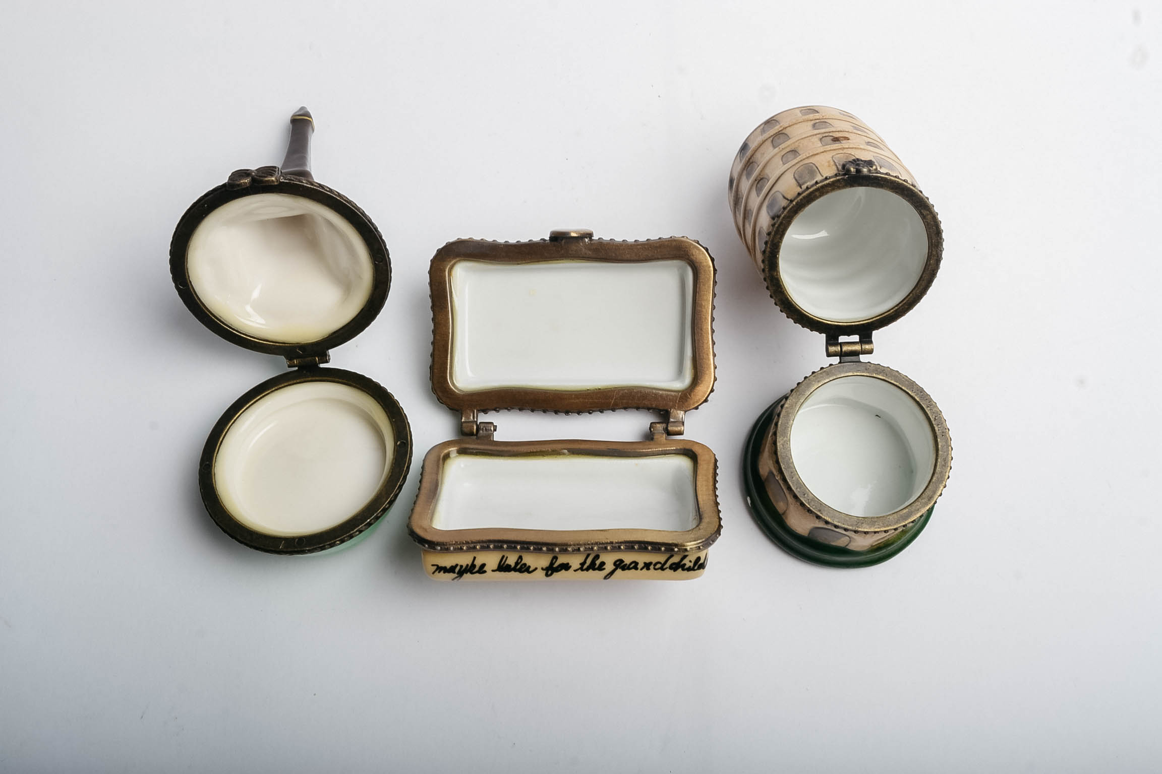 Trio of Travel-Themed Collectible Trinket Boxes