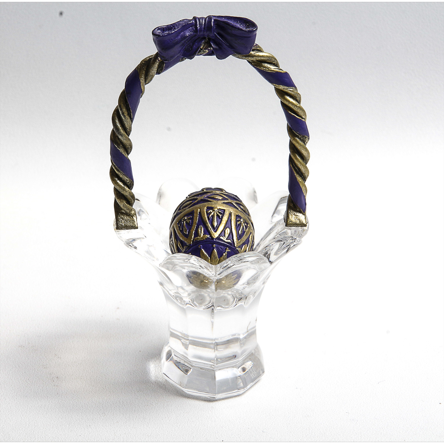 Waterford Crystal Basket with Enamel Egg