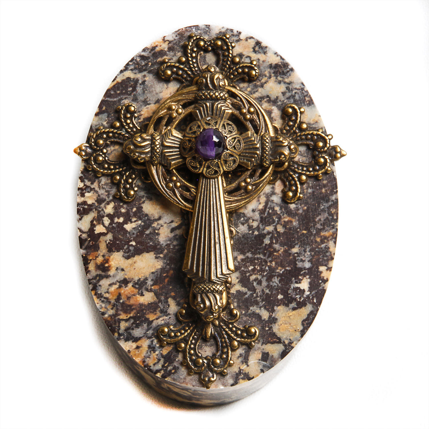 Jo Marz Stone Cross Trinket Box