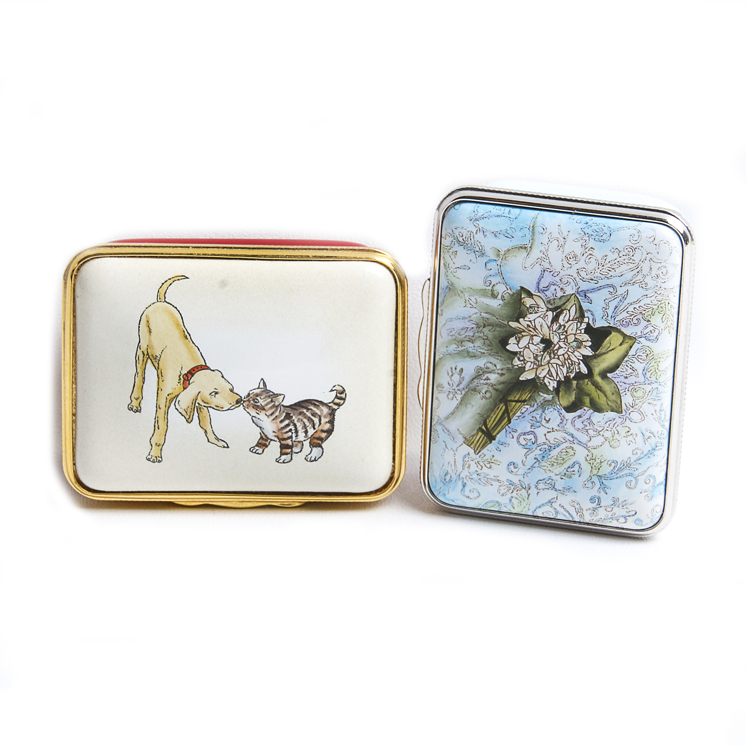 Duo of Halcyon Days Enamels Pill Boxes