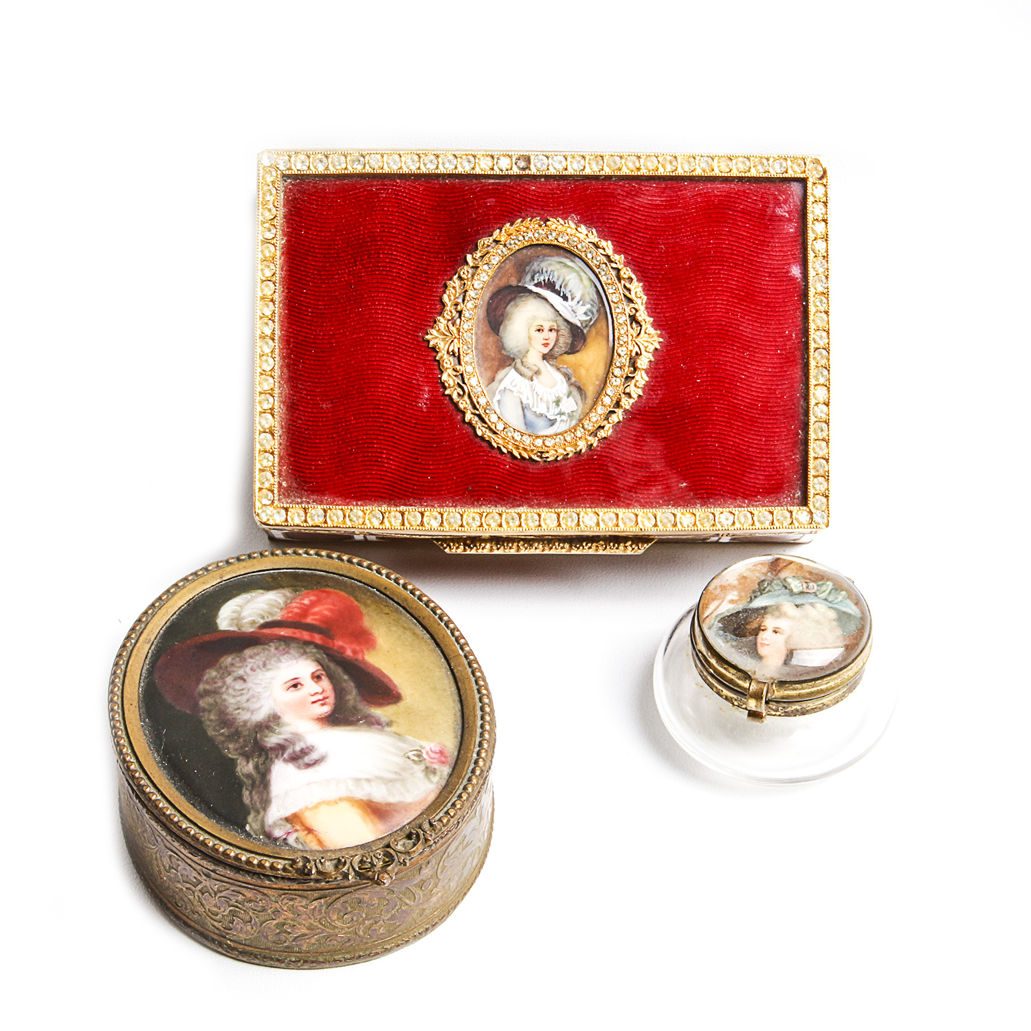Trio of Vintage Marie Antoinette-Themed Trinket Boxes