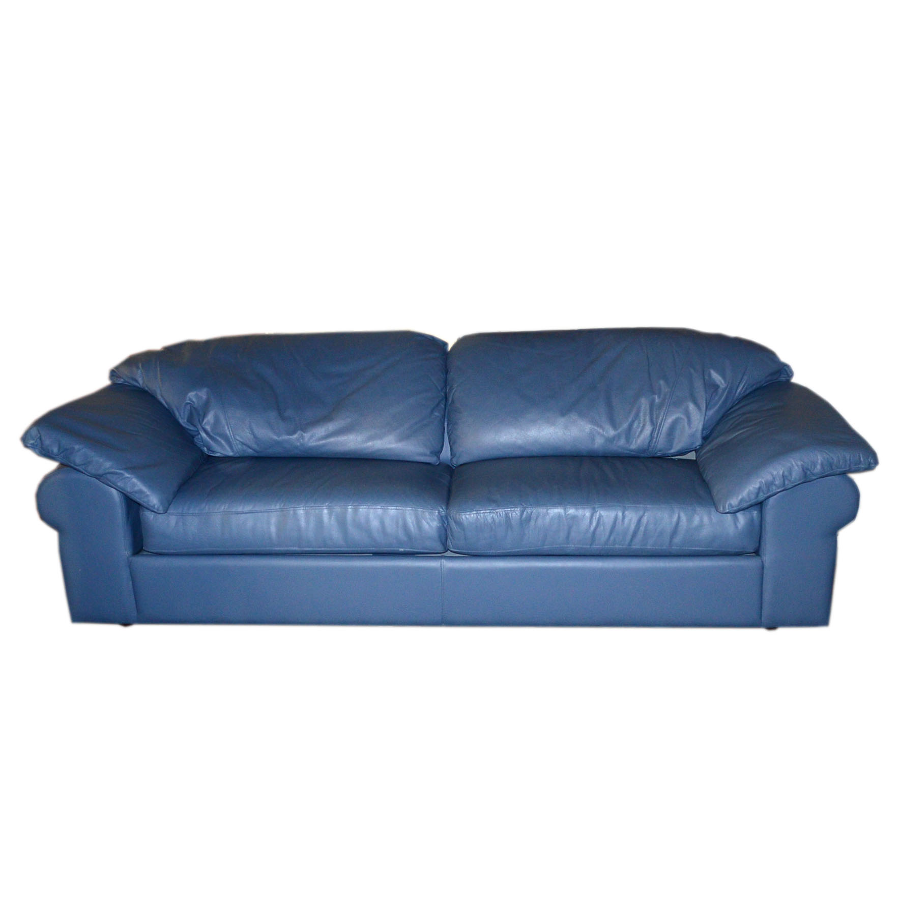 Blue Imitation Leather Sofa