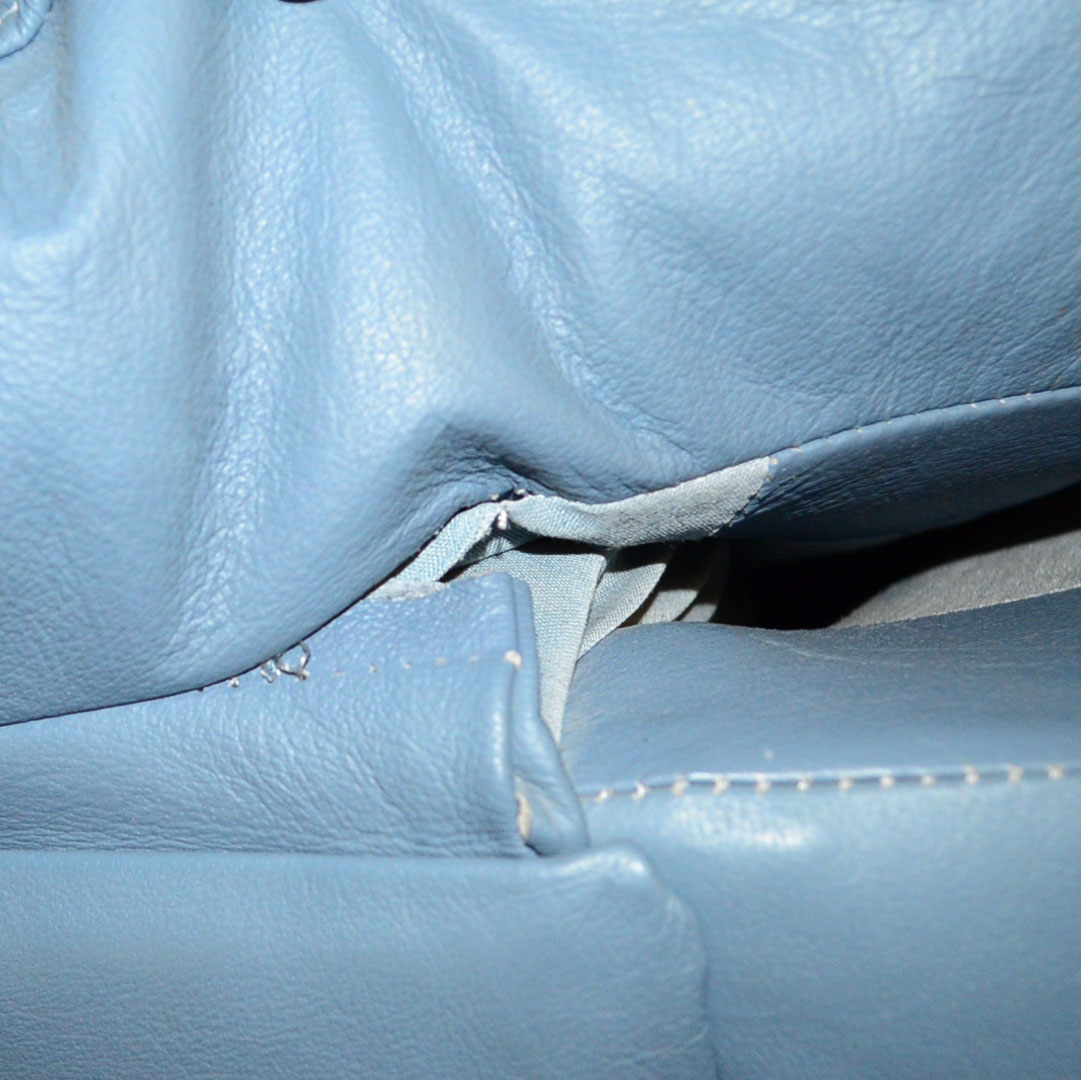 Blue Imitation Leather Sofa