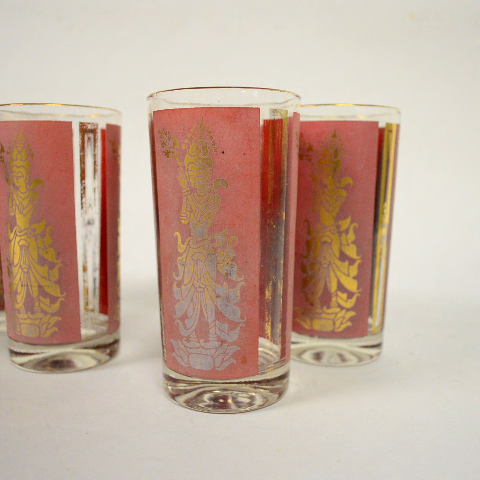 Mid 20th-Century Thai Dancer Highball Glasses