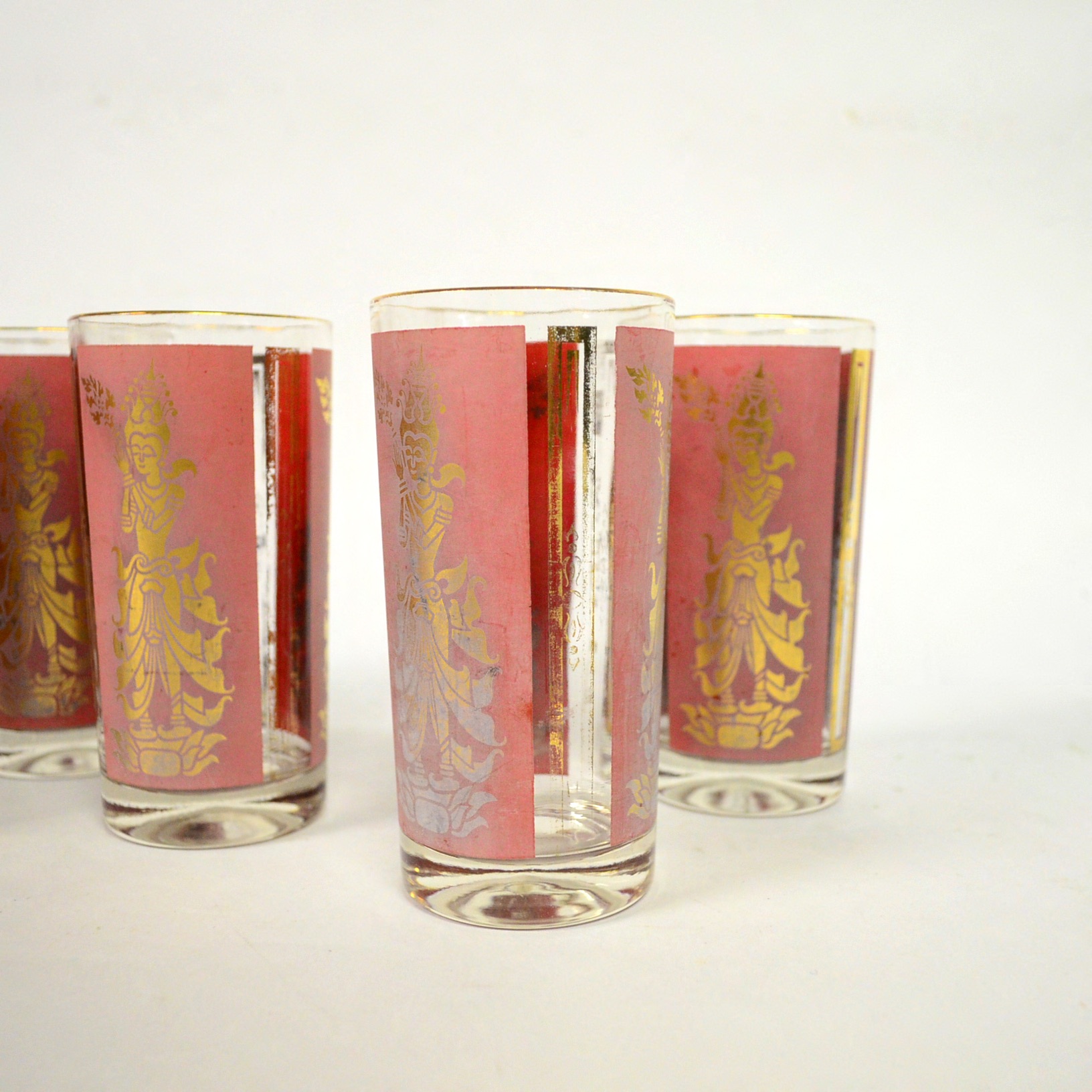 Mid 20th-Century Thai Dancer Highball Glasses