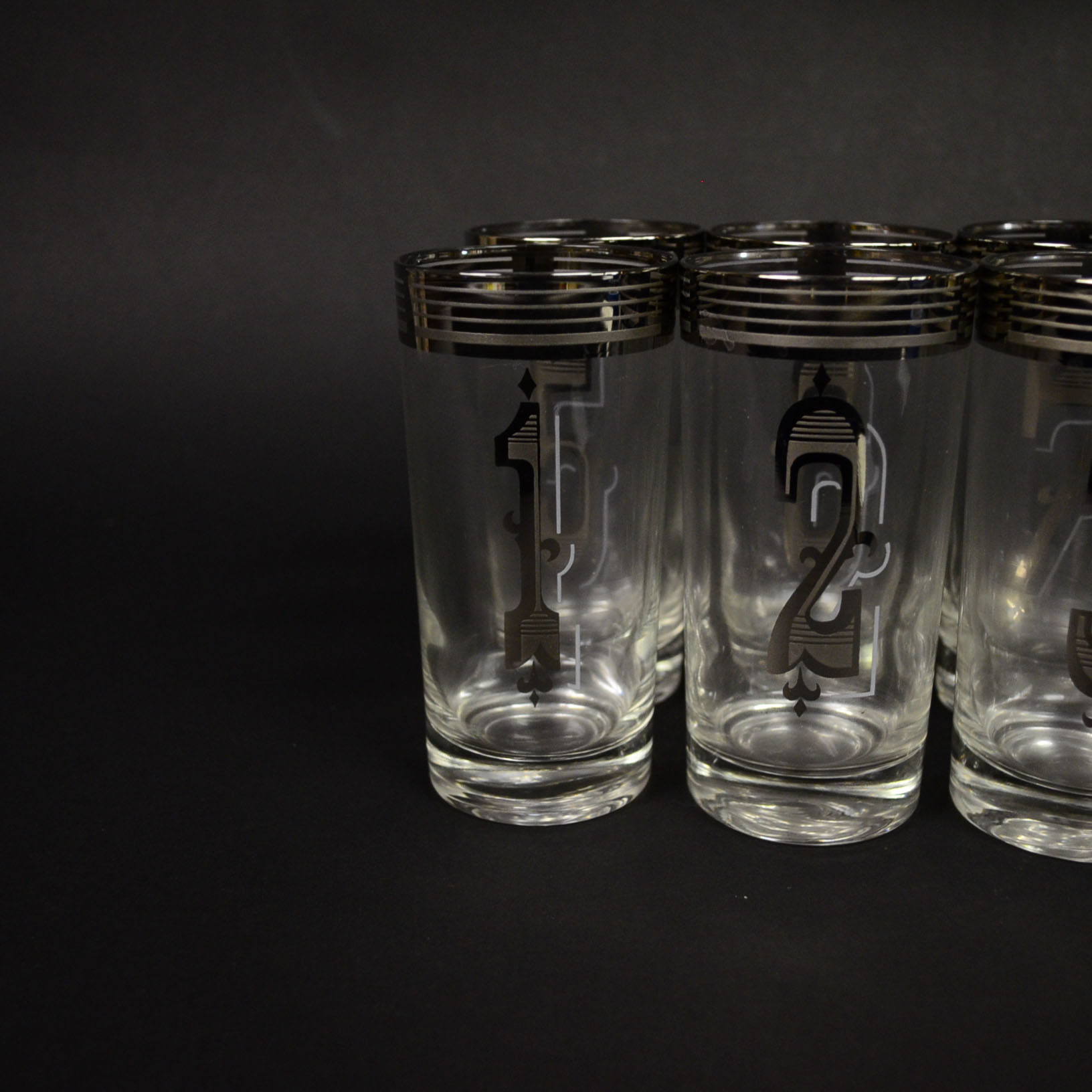 Set of Numbered Mid-Century Modern Tumblers