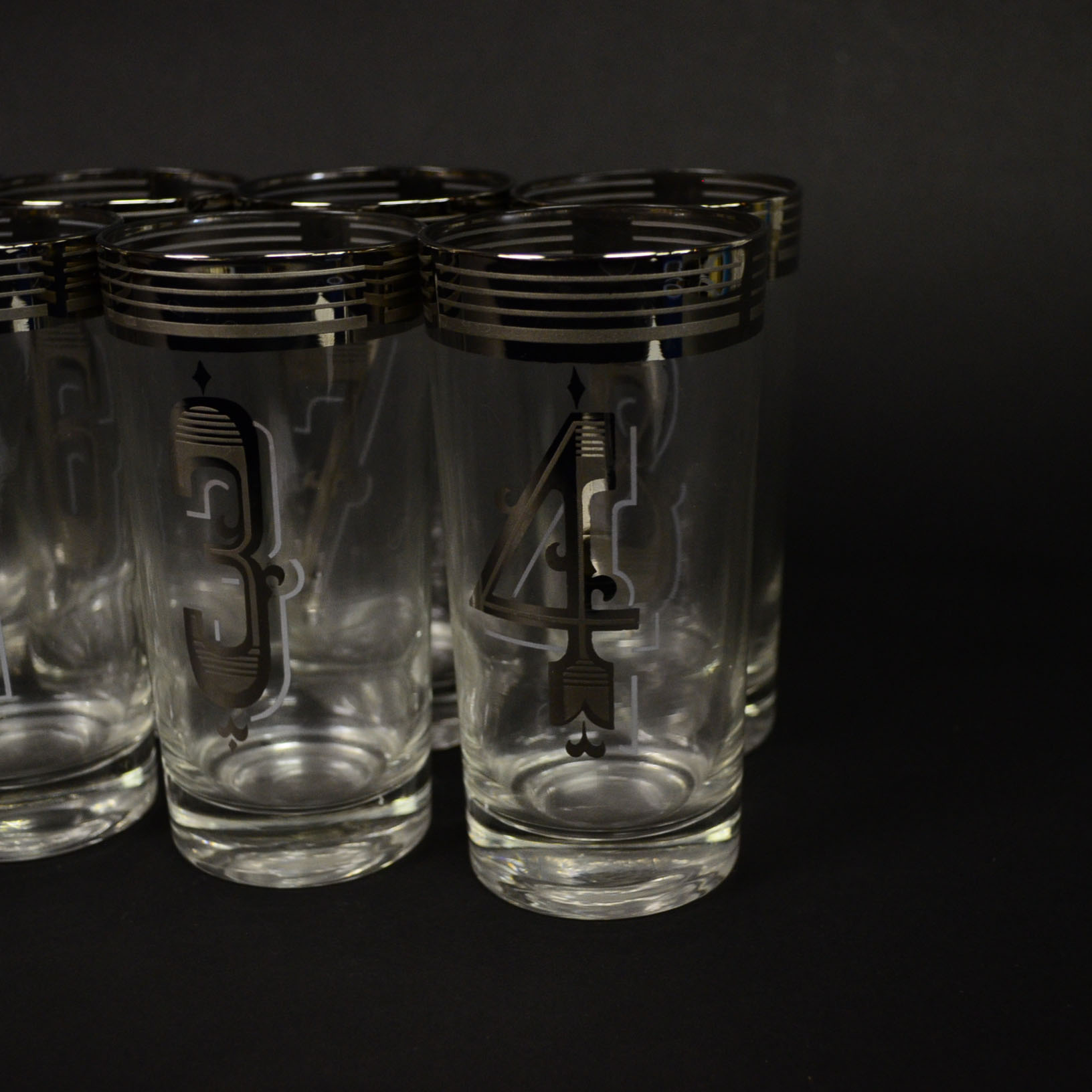 Set of Numbered Mid-Century Modern Tumblers