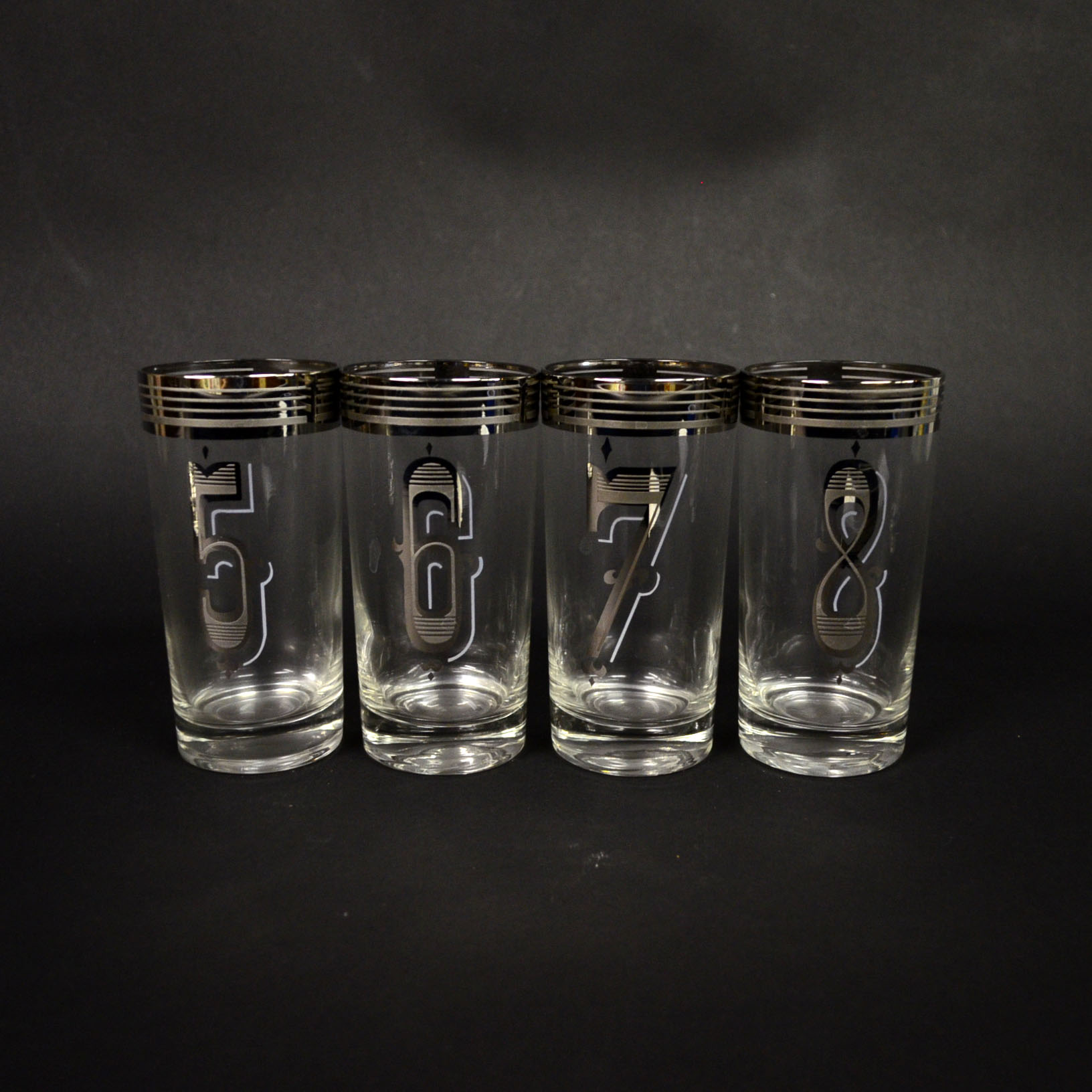 Set of Numbered Mid-Century Modern Tumblers