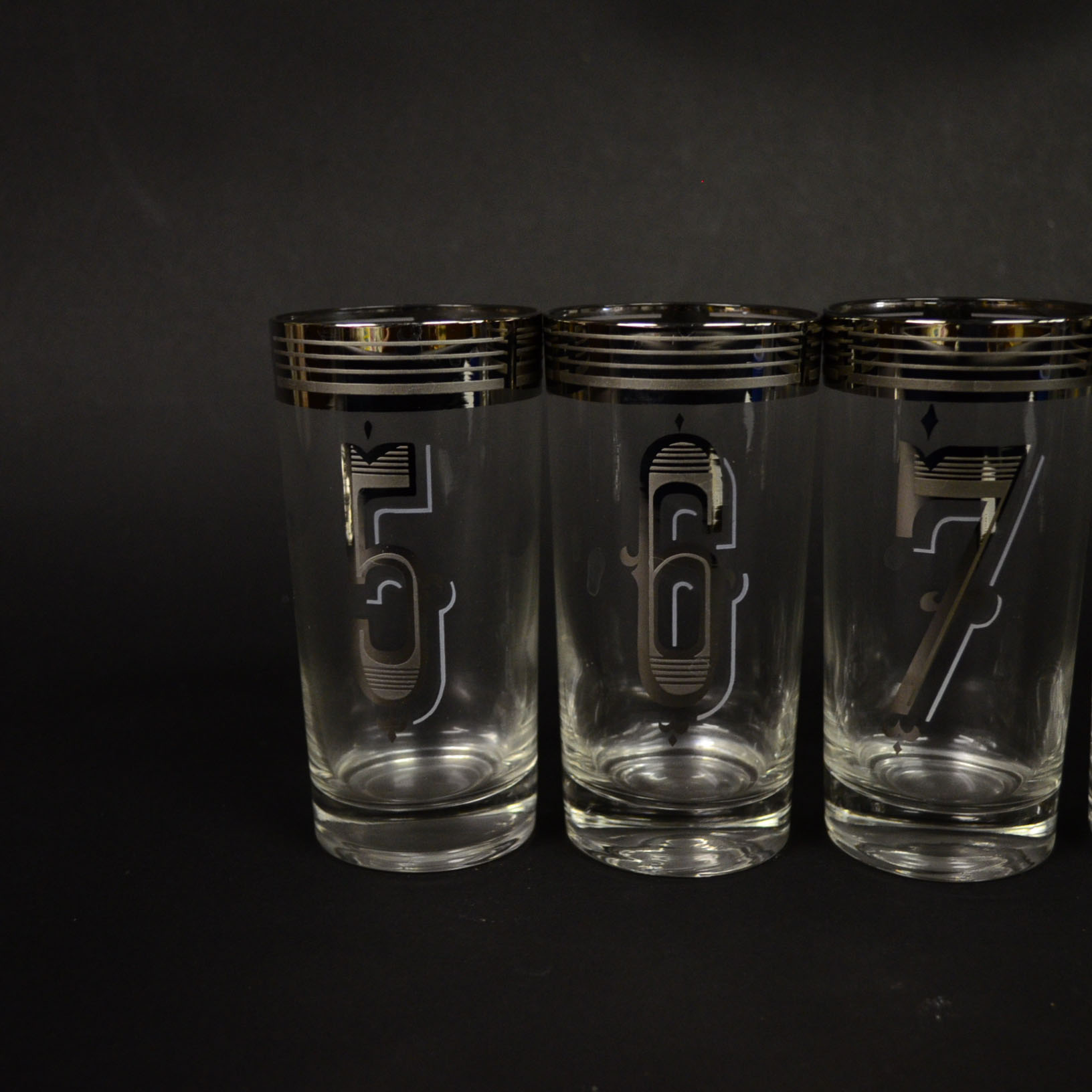 Set of Numbered Mid-Century Modern Tumblers