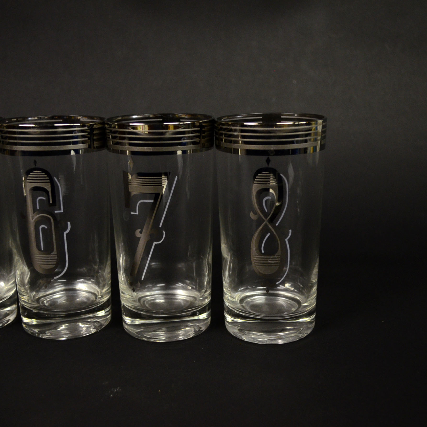 Set of Numbered Mid-Century Modern Tumblers